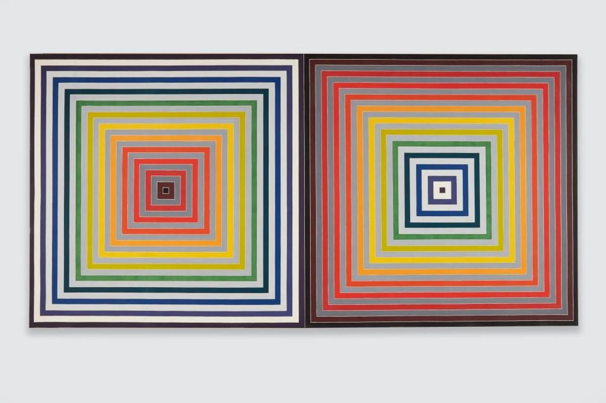 Frank Stella’s “Paradoxe sur le comediene,” 1974. Synthetic polymer paint on canvas. On display at NSU Museum of Art Fort Lauderdale through July 8, 2018.