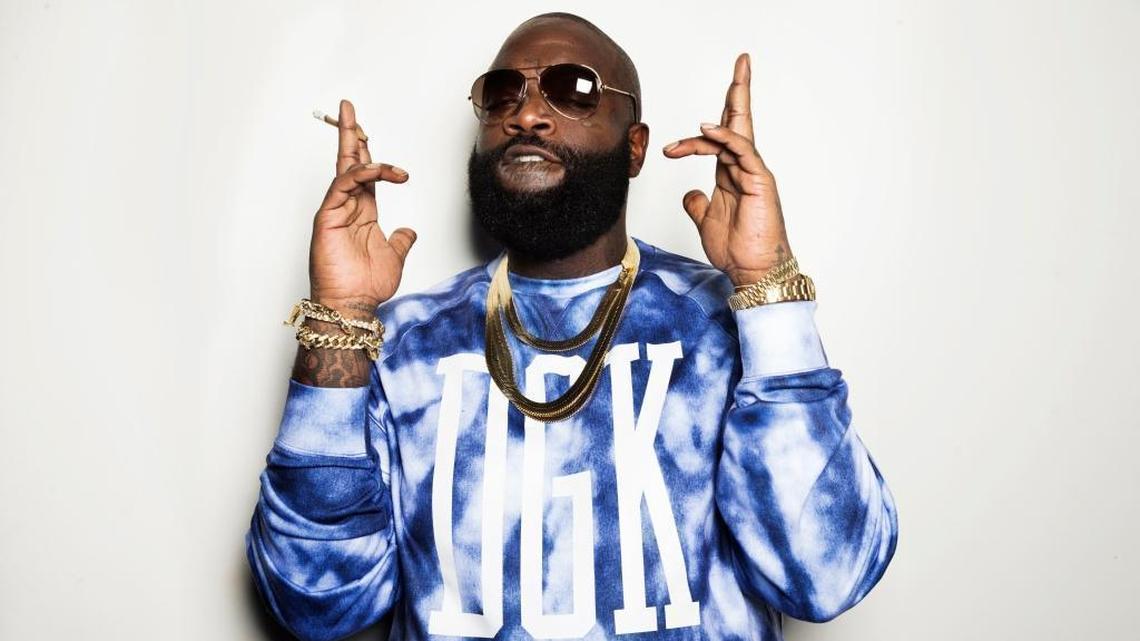 Rick Ross, seen here in a 2014 file photo, is asking a Miami court to revive his LMFAO copyright fight concerning his song “Hustlin’” and the duo’s “Party Rock Anthem.”
