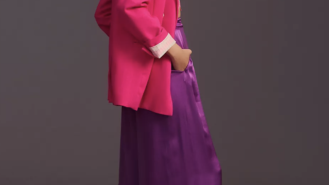 Anthropologie Corey Lynn Calter Wide-Leg Satin Pants