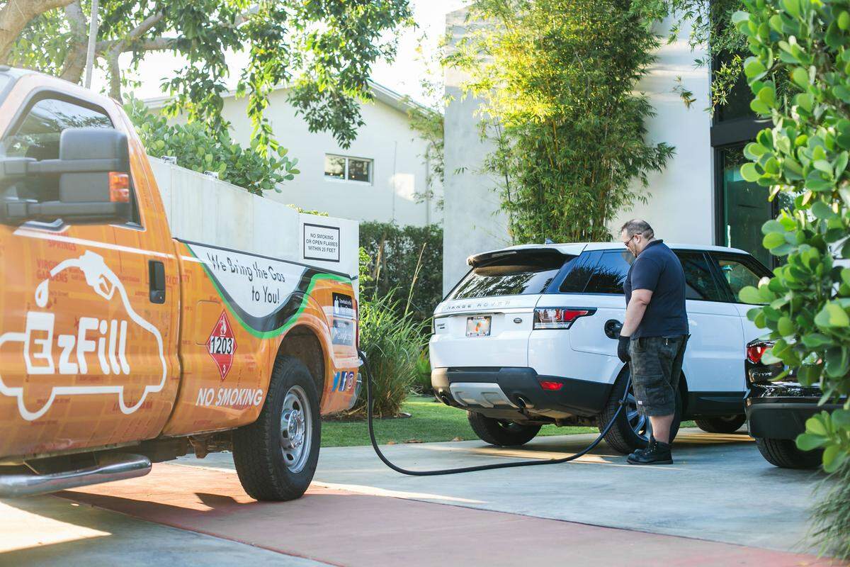 EzFill delivers gas on demand via an app. Photograph courtesy of EzFill.