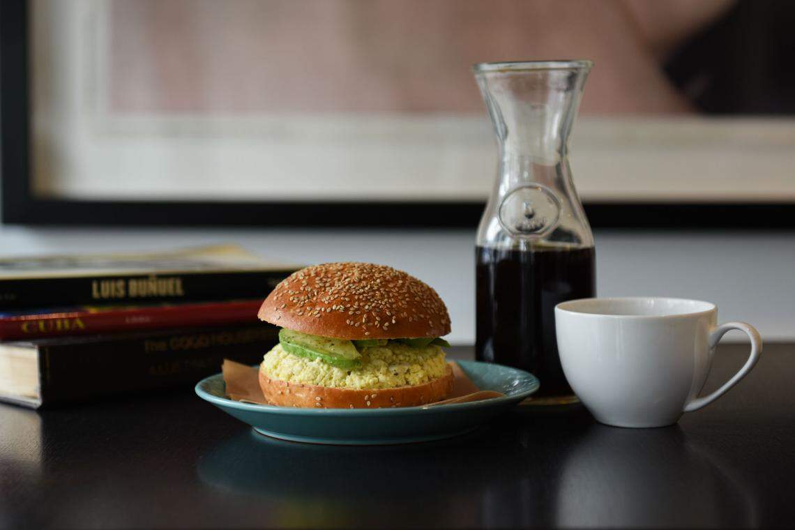 The marvelous egg salad sandwich at Cafe Curuba gets a boost from avocado and Dijon mustard. Photograph by Christina Mendenhall.