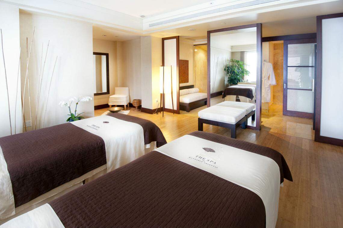 A spa inside the Presidential Suite at Mandarin Oriental, Miami.