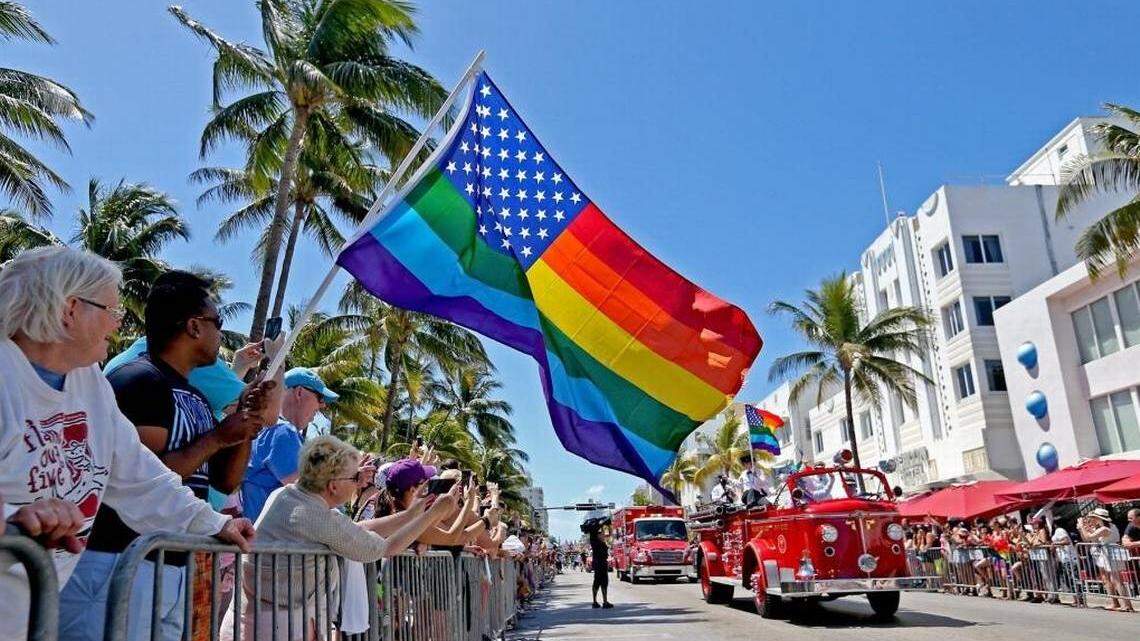 A scene from the Miami Beach Gay Pride parade.