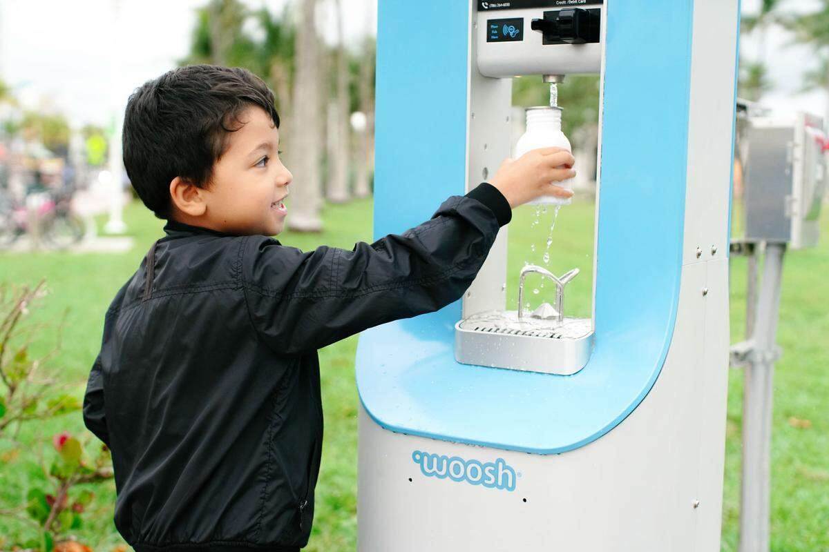 Clean water is pennies away with Woosh, now in Miami Beach. Photograph by Liz Castro.