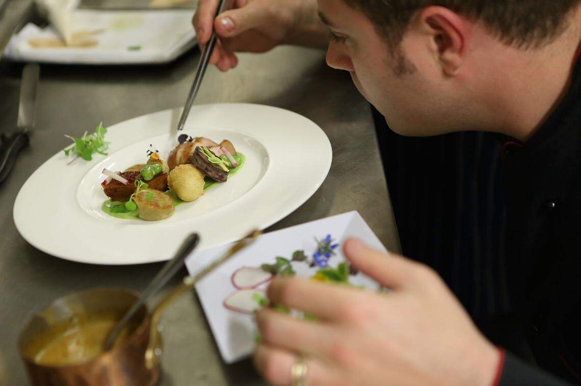Chef Gregory Pugin at Palme d'Or. Photograph by The Biltmore Hotel.