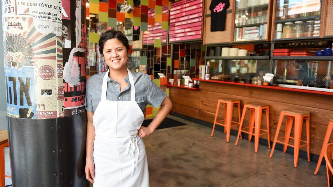 Chef Val Chang of Dizengoff in Wynwood is a Miami cook of Peruvian-Chinese descent who incorporates ingredients from her heritage into the restaurant's Israeli-style dishes. Photograph by Carina Mask.