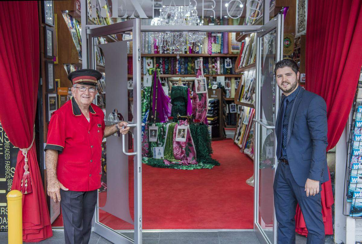 Upon arrival at Rex Fabrics in Miami, guests are greeted by an impeccably dressed doorman.