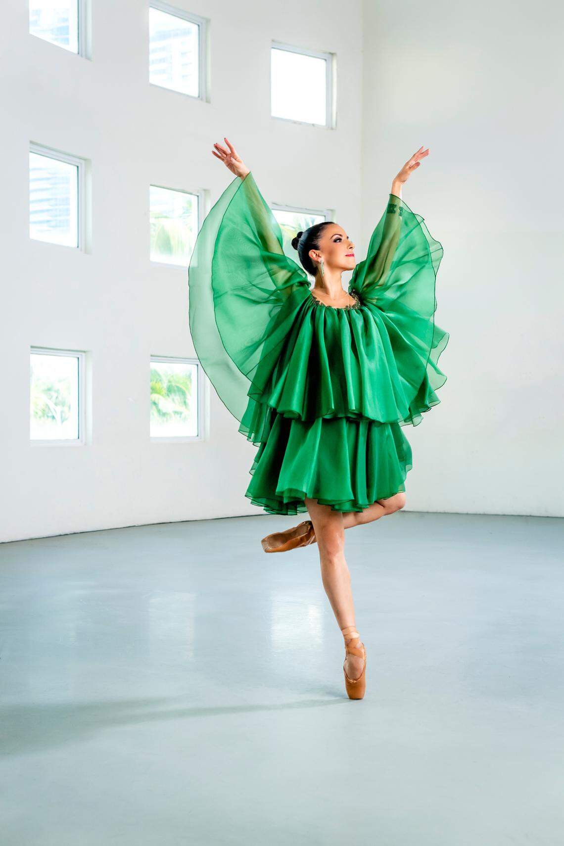 On Katia: Dress by Angel Sanchez (angelsanchezusa.com); jewelry by Orianne Collins at Miami Design District. Photograph by Nick Garcia.