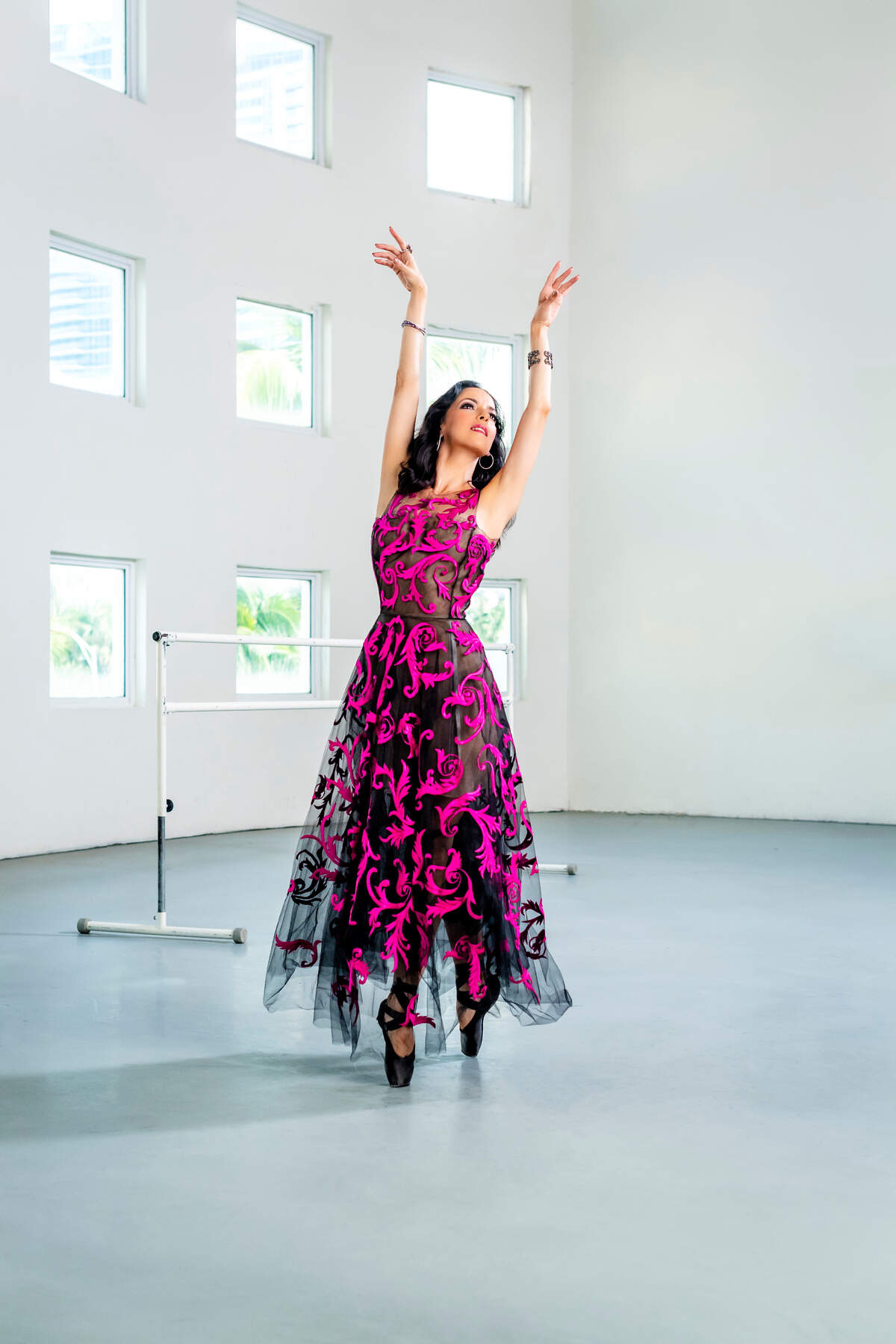 On Katia: Gown by Oscar de la Renta at Bal Harbour Shops; jewelry by Orianne Collins at Miami Design District. Photograph by Nick Garcia.