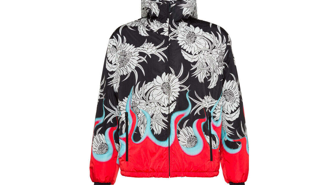 New unisex jackets from Prada are set ablaze in contrasting colors
