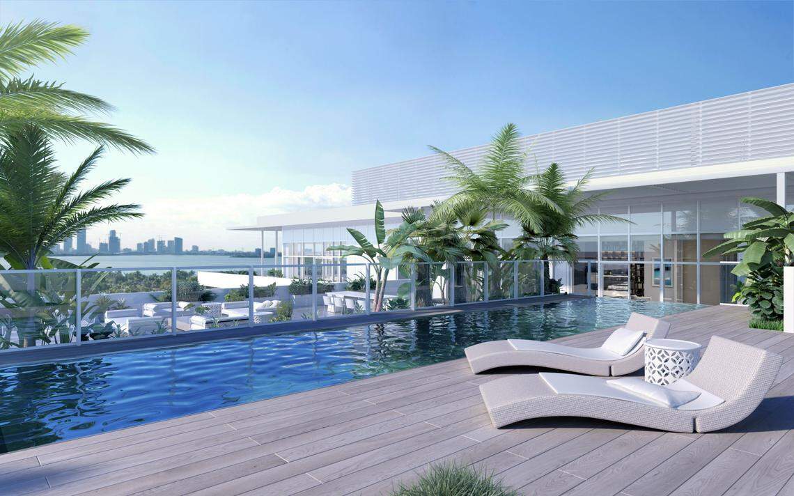 The two-story mansion at the Ritz-Carlton Residences, Miami Beach, is a mash-up of two penthouse floor plans with 25,589 square feet of indoor and outdoor space.