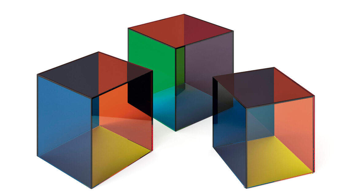 Cappellini’s Luce tables, available in the Design District, transfix with their translucent colors