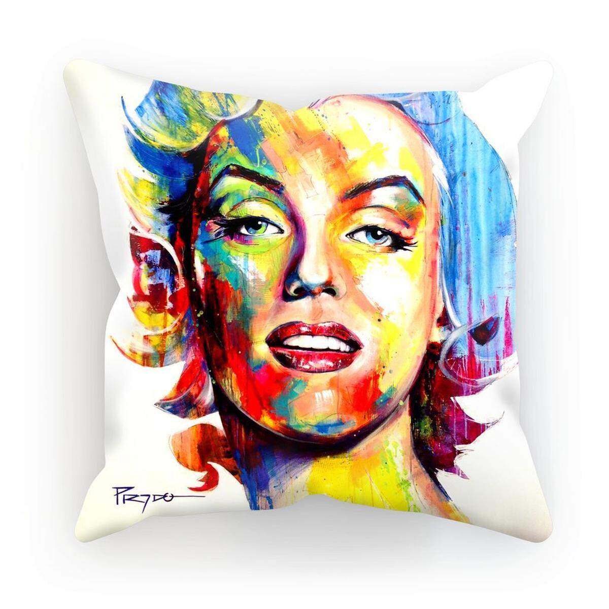 Hector Prado print on pillow.