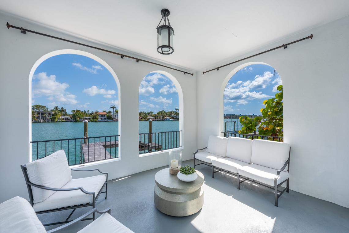 Porches and water views galore at 93 Palm Avenue in Miami Beach, the former home of Al Capone.