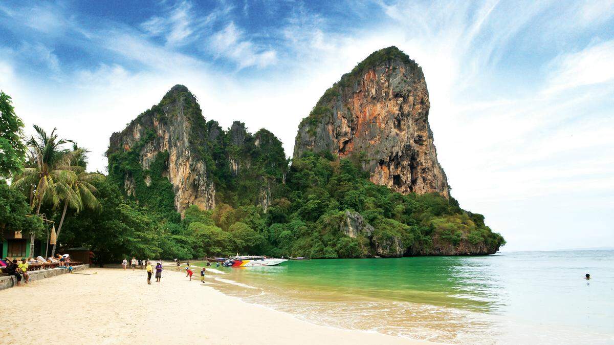 Railay Beach in Krabi, Thailand, one of the many adventures you can discover in the Home & Design issue of INDULGE.