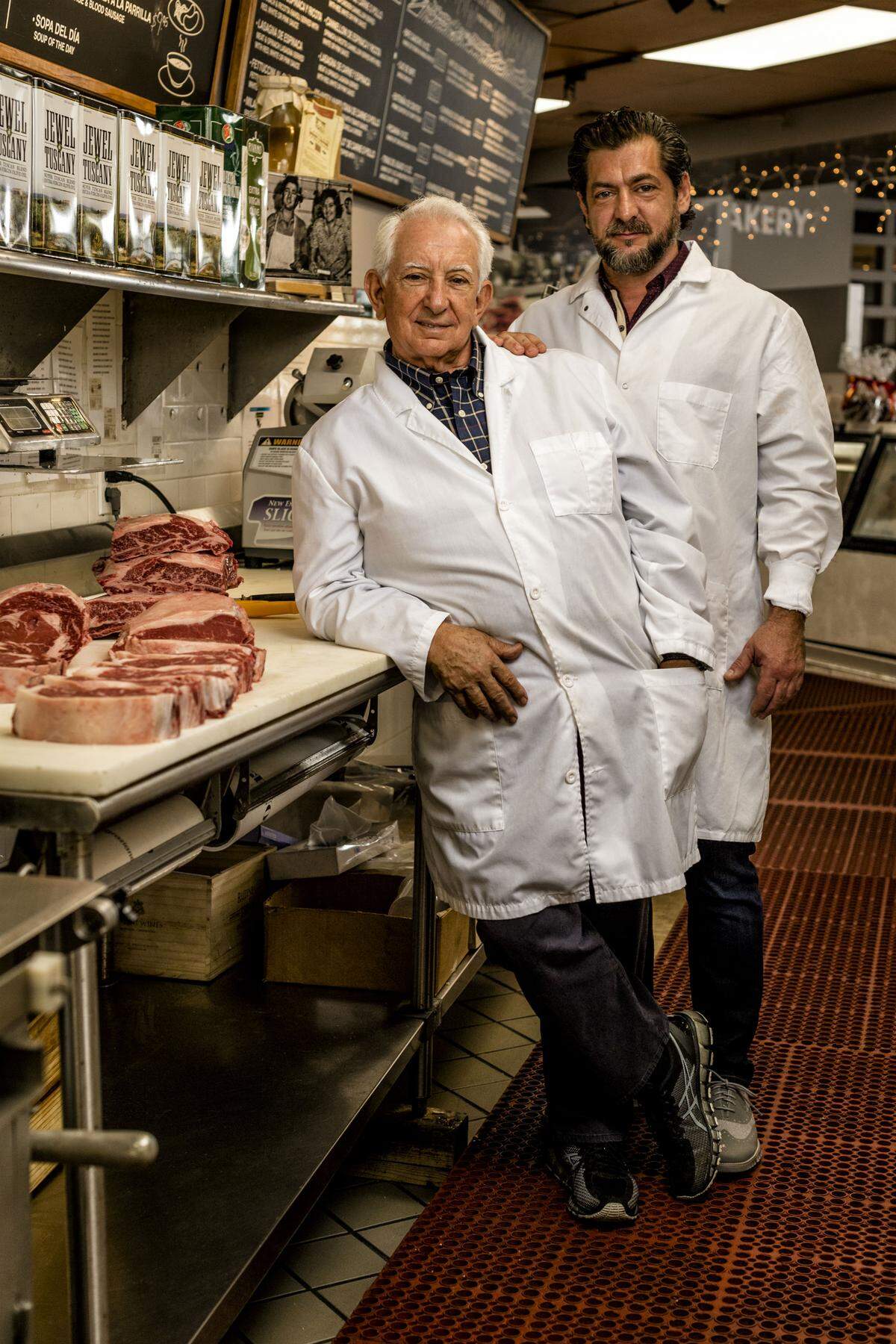 Father-and-son duo Mario and Leo Graziano at their Coral Gables market. Photograph by Nick Garcia.