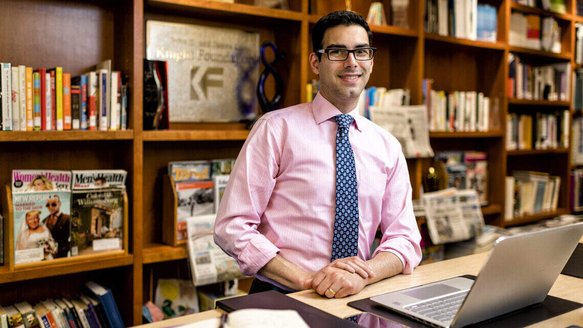 Sam Gill is a Rhodes Scholar who has become a rising star at the Knight Foundation