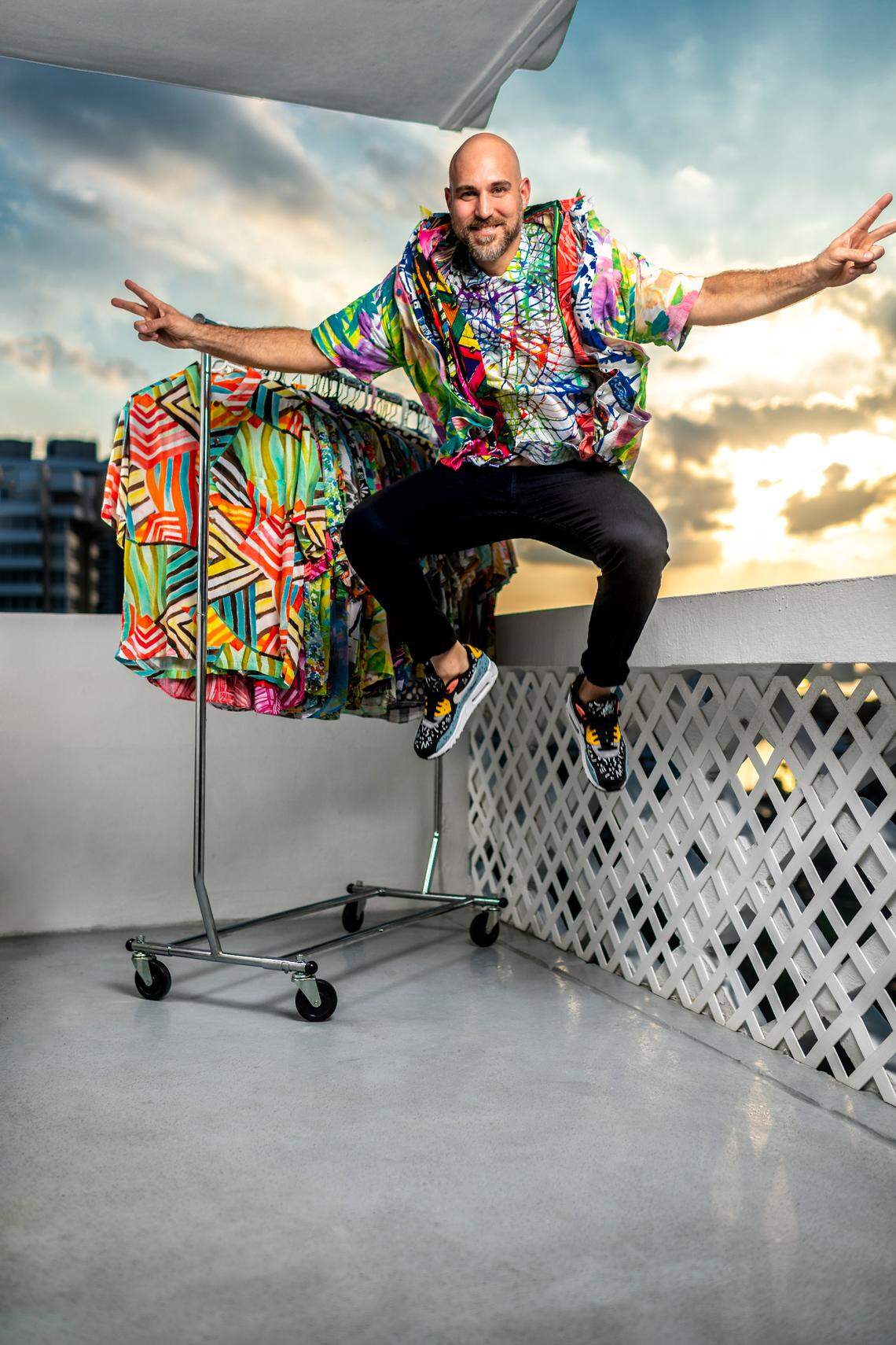 Chris Adamo says his Jams World shirts are an automatic ice-breaker. Photograph by Nick Garcia.