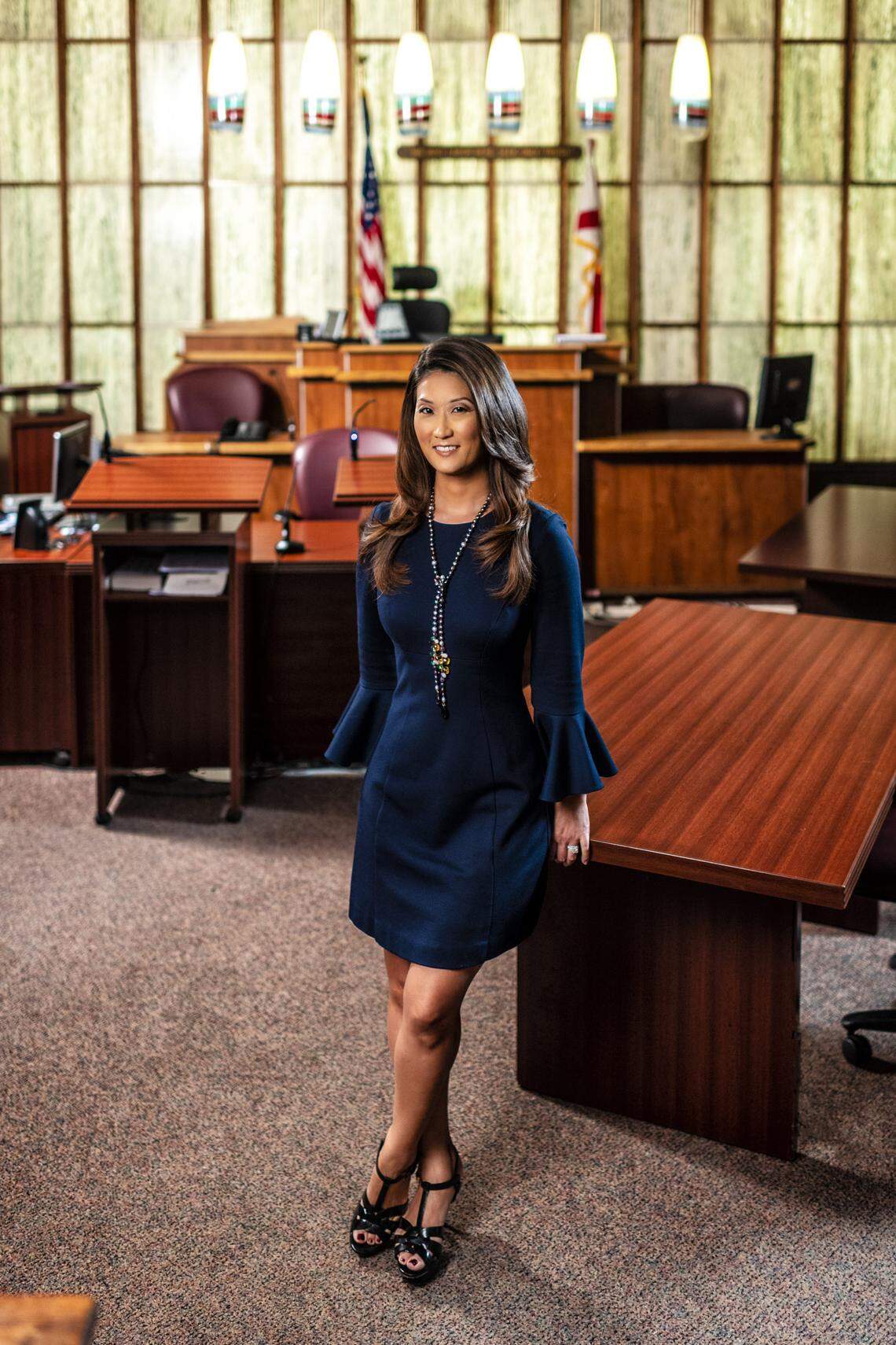 Katie Phang spends most of her days in a courtroom, in her law office or on television analyzing the news through a legal lens. Photograph by Nick Garcia.