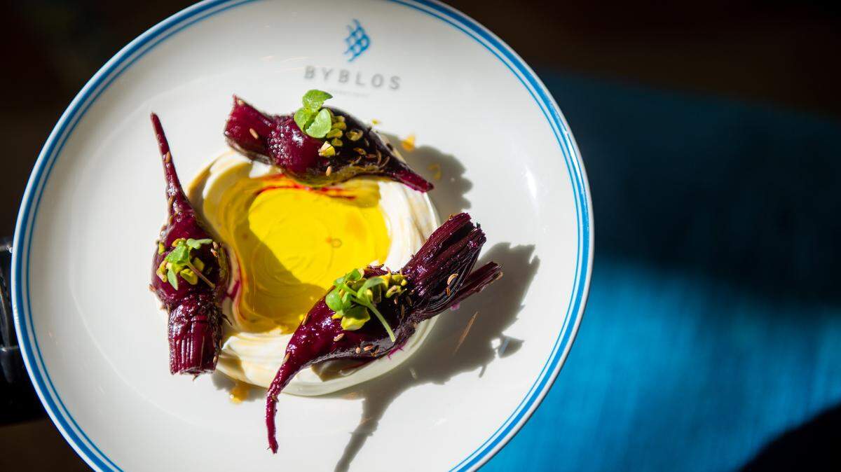 The roasted red beets at Byblos are always a must during Miami Spice.