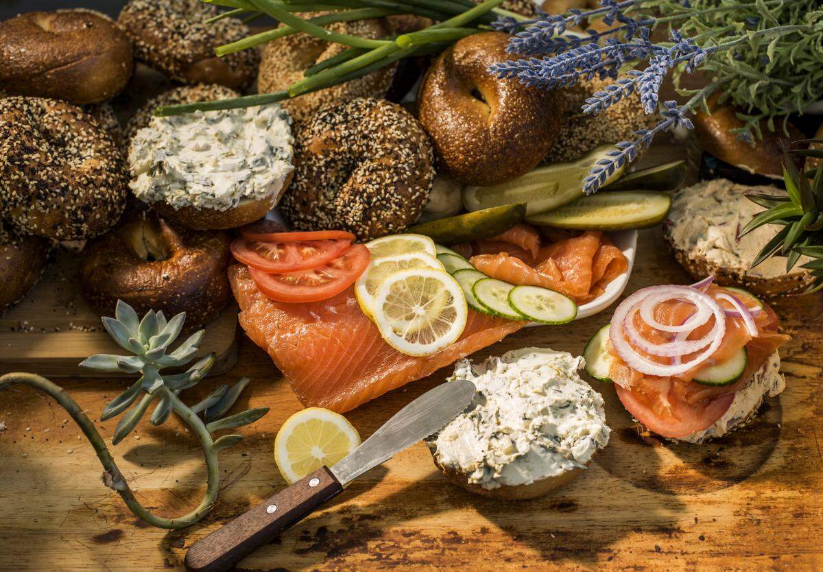 El Bagel makes high-quality bagels in Miami, topping them with homemade gravlax, local vegetable cream cheese and more. Photograph by Felipe Cuevas.