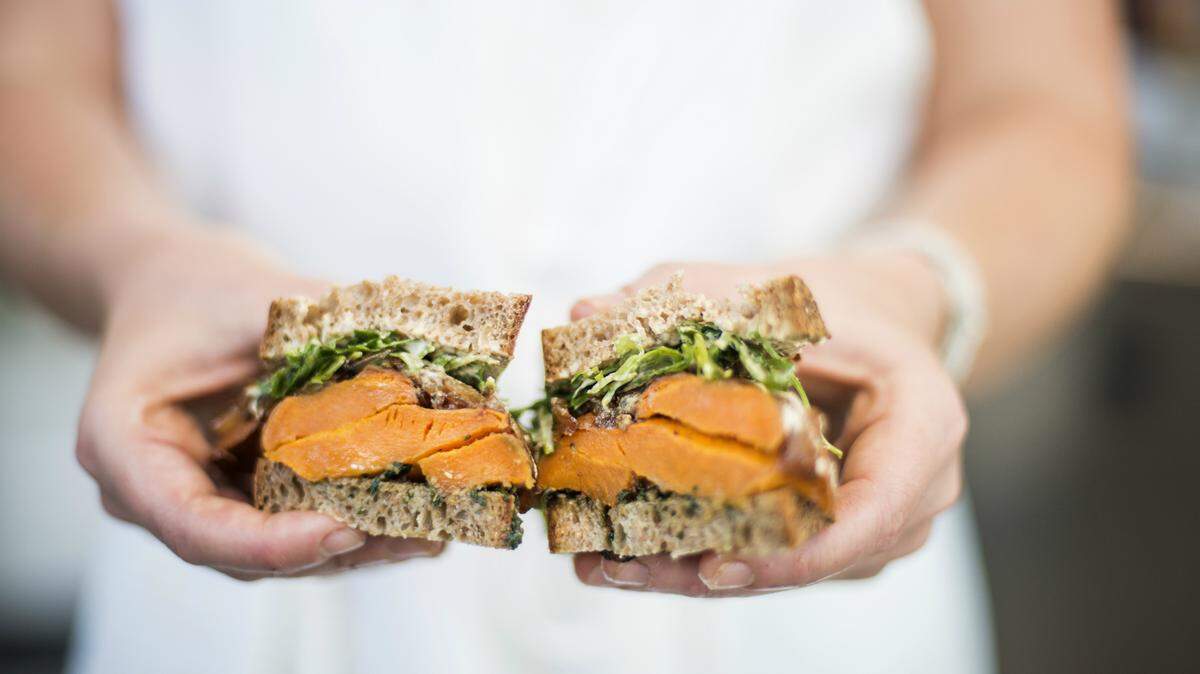 Madruga Bakery in Coral Gables serves a roasted sweet potato sandwich that's vegan. You won't miss the meat. Photograph by Felipe Cuevas for INDULGE.