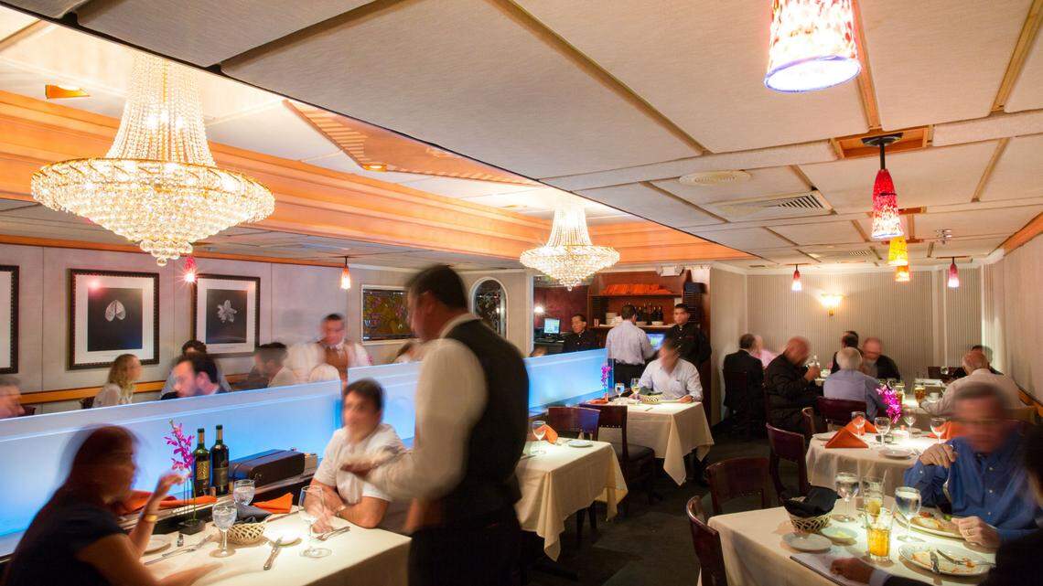 The dining room of Caffe Abbracci in Coral Gables.