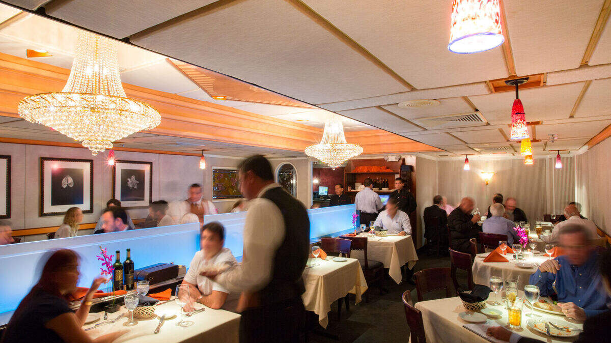 The dining room of Caffe Abbracci in Coral Gables.