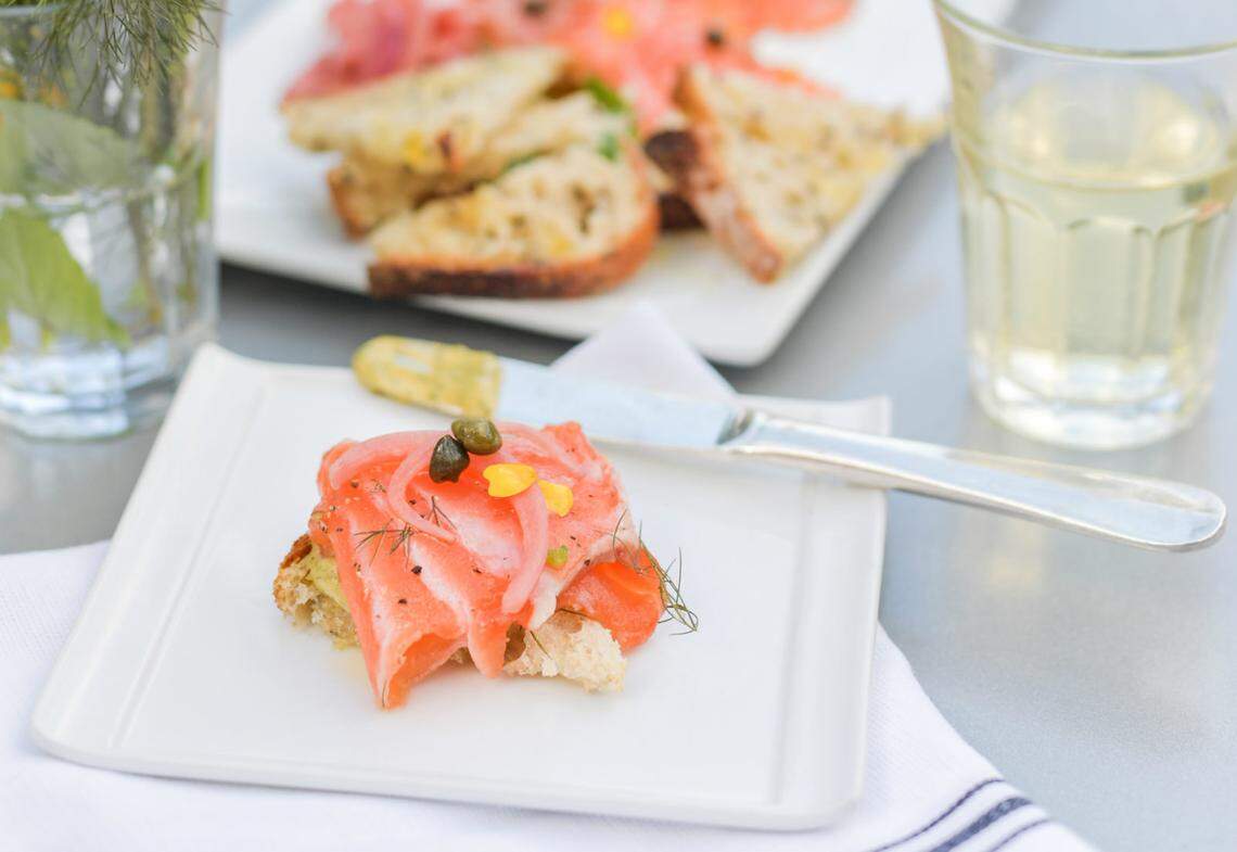 Salmon at Charcoal in the Wynwood Yard. Photograph by Felipe Cuevas.