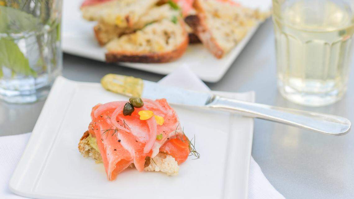 Salmon at Charcoal in the Wynwood Yard. Photograph by Felipe Cuevas.