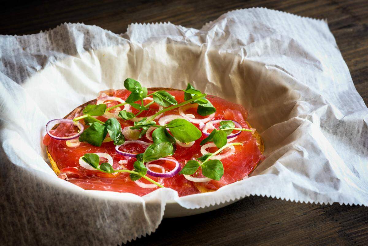 Tuna Pizza by chef Jose Mendin at Pubbelly Sushi.