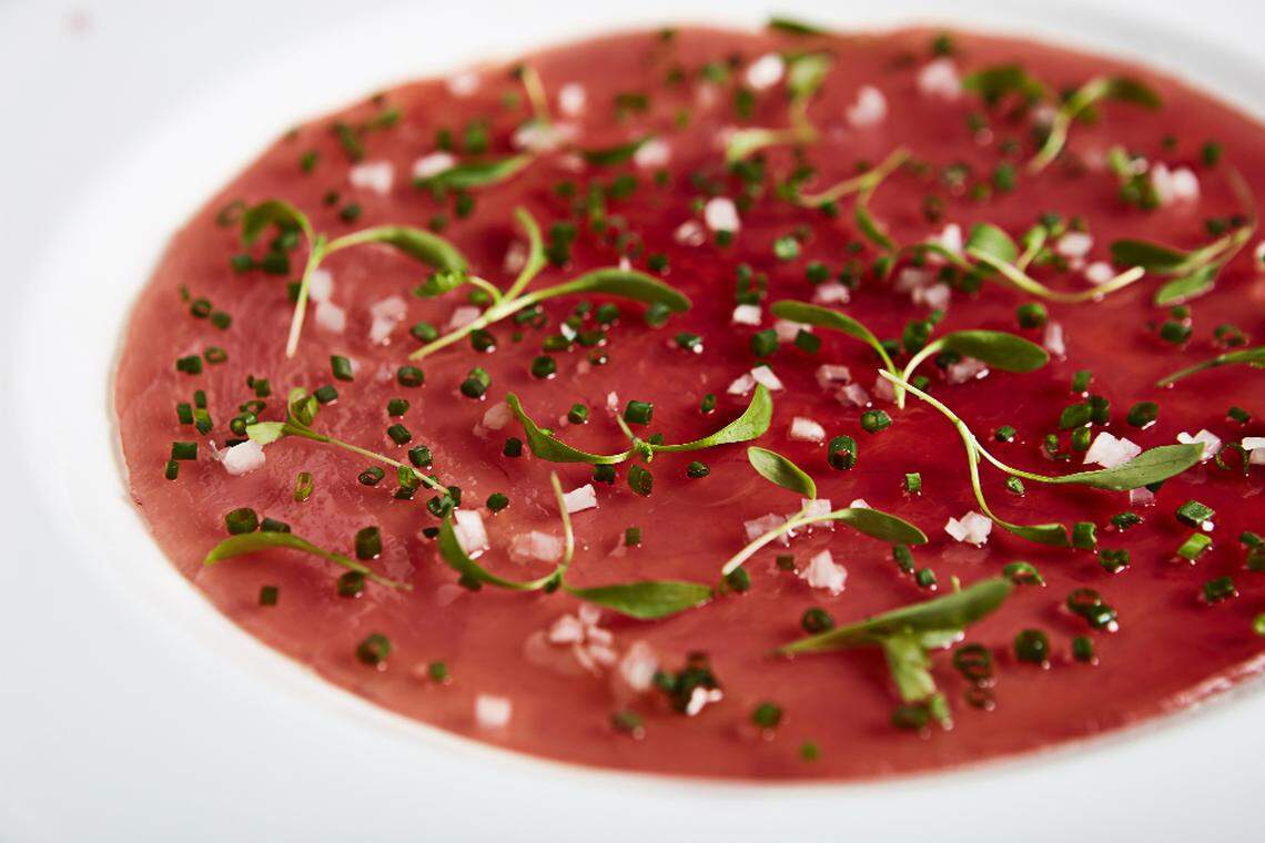 Tuna carpaccio at Lobster Bar Sea Grille in Miami Beach.