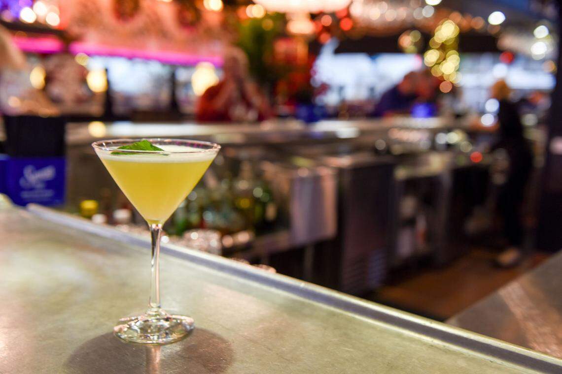 The Mint to Be cocktail at Thursdays. Photograph by Carina Mask.