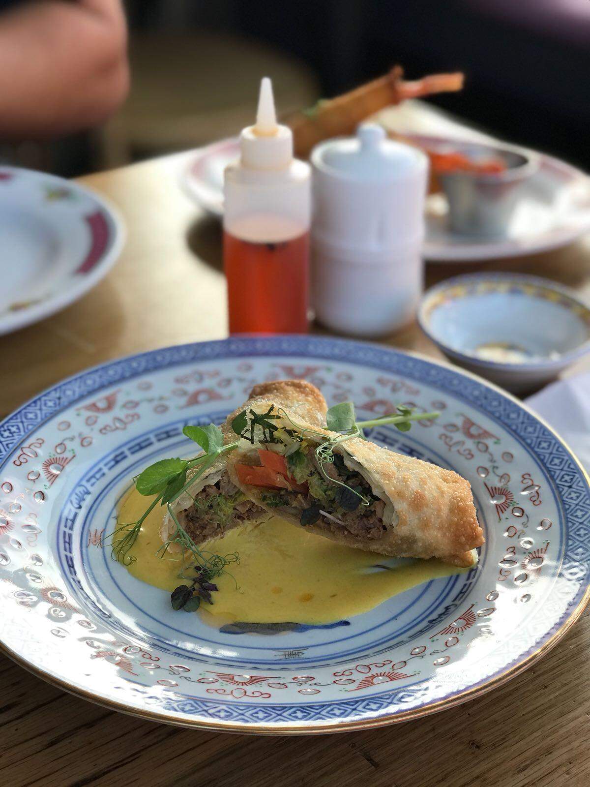 Rabbit shiso egg roll at Palmar in Wynwood.