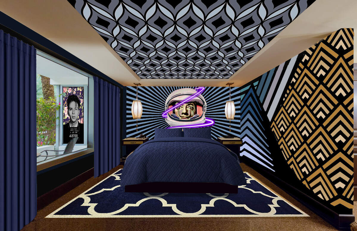 Elisabetta Fantone art in The National Hotel's Luxury Cabana Suite.