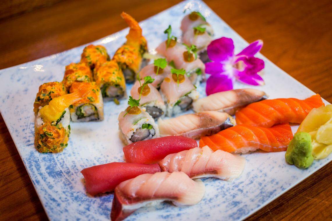 A sushi platter at Lure Fishbar at Loews Miami Beach Hotel.
