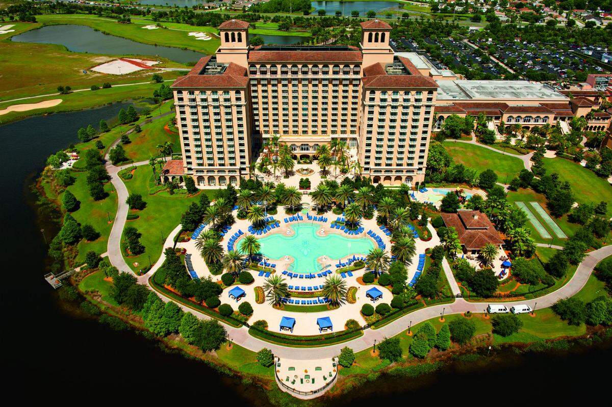 An overhead view of the Ritz-Carlton in Orlando.