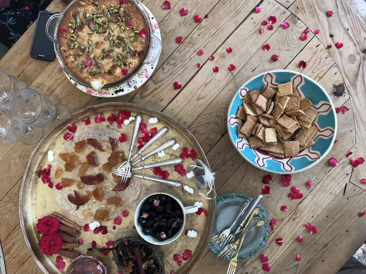 Moroccan-inspired dishes cooked by Shoshana Karbasi in Ein Karem outside Jerusalem. Photograph by Evan S. Benn.