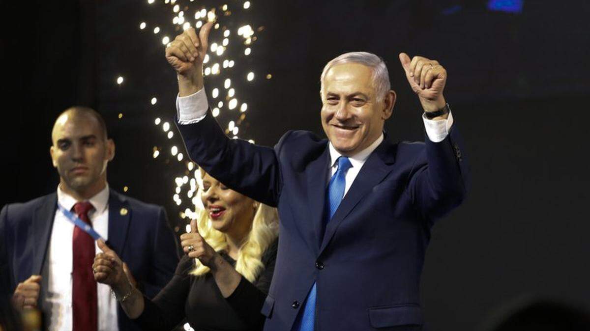 Benjamin Netanyahu, elected to be Israel’s prime minister for the fifth time, acknowledges his victory.
