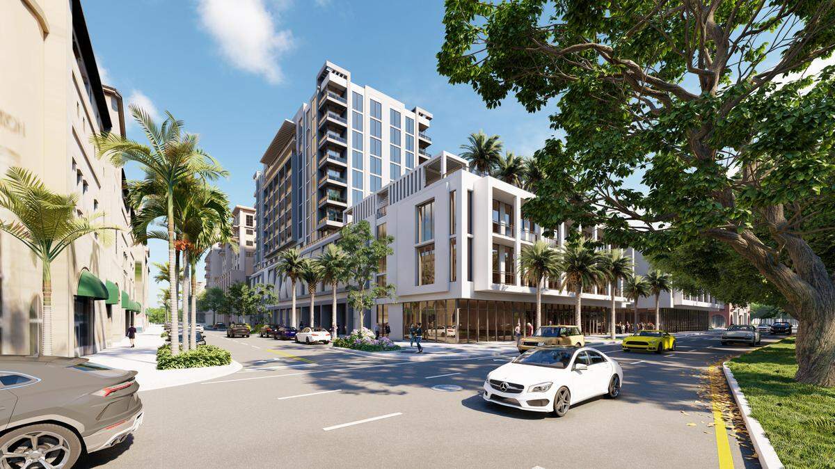A rendering of the proposed mixed-use, multifamily project Alta Developers is planning to build at 250 Bird Road.