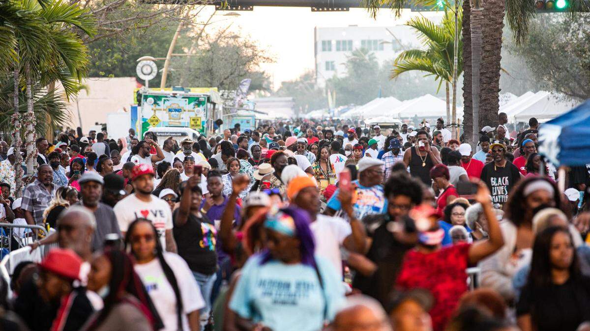 Crowds participate in the Sistrunk Parade & Festival.