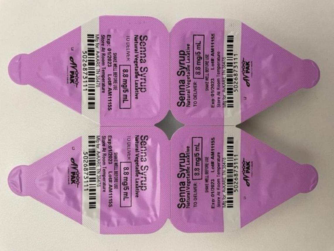 Each recalled Senna Syrup case has six four-packs of doses.