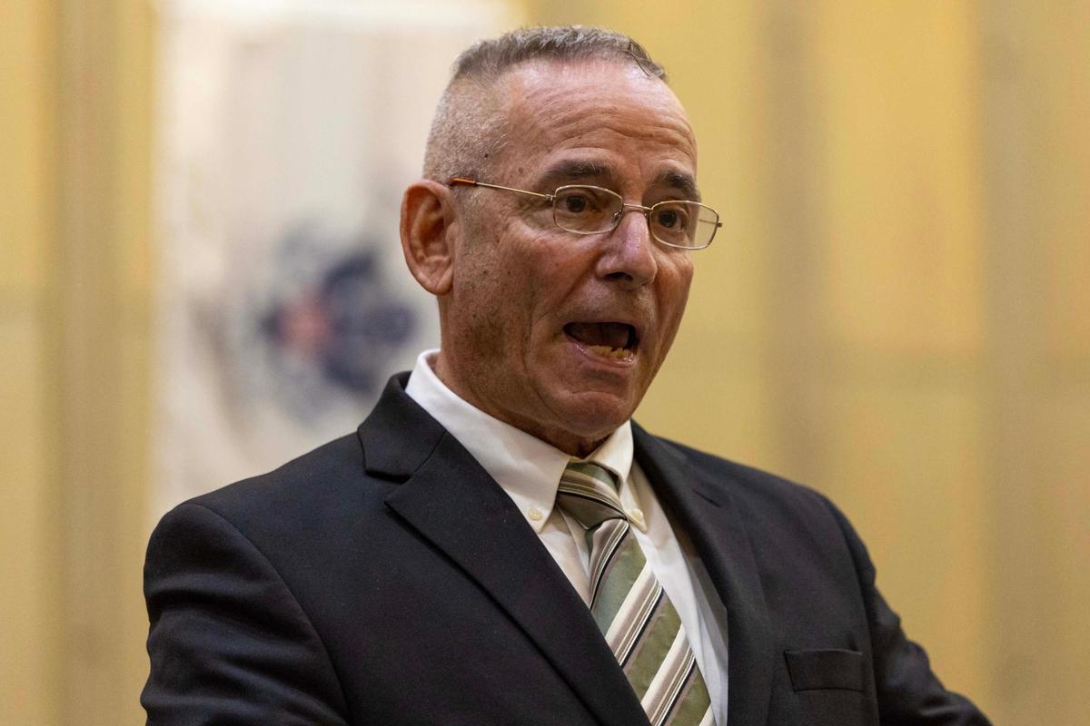 Assistant State Attorney Scott Warfman gives his closing statements during a sentencing hearing for Anthawn Ragan, who has been convicted of first-degree murder, at the Richard E. Gerstein Justice Building on Thursday, May 8, 2025, in Miami, Fla.