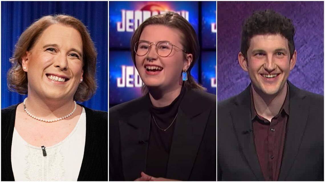From left, Amy Schneider, Mattea Roach and Matt Amodio will compete in the ‘Jeopardy!’ Tournament of Champions