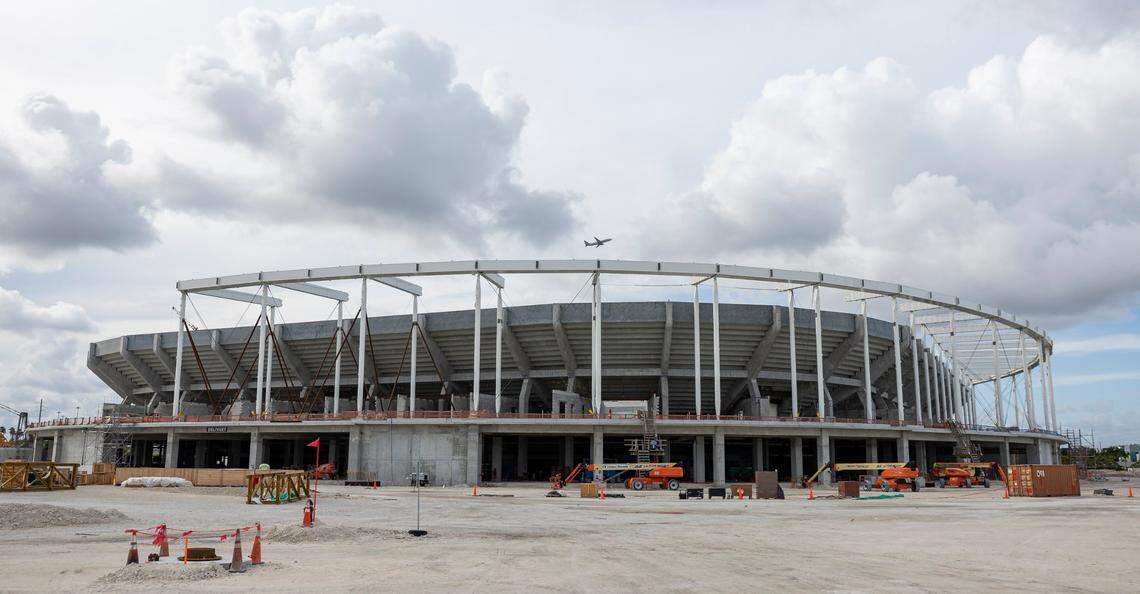 A general view of Miami Freedom Park as construction progresses at the site on Tuesday, June 24, 2025, in Miami, Fla.