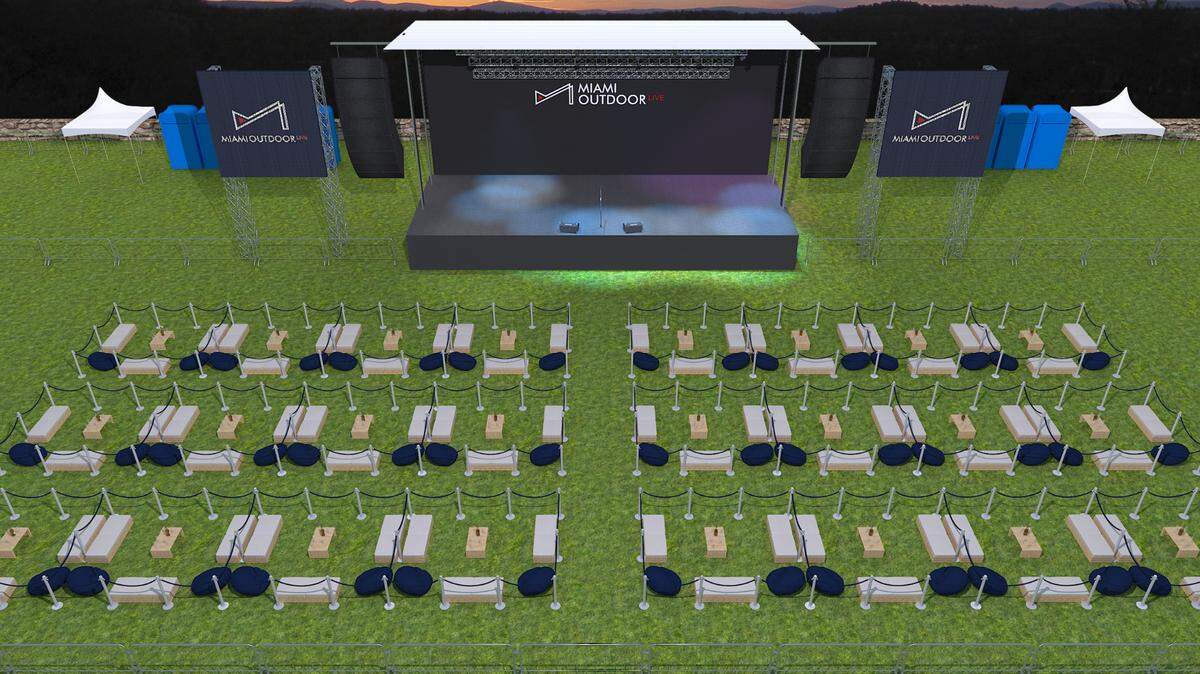 A rendering shows how Miami Outdoor Live will be set up.