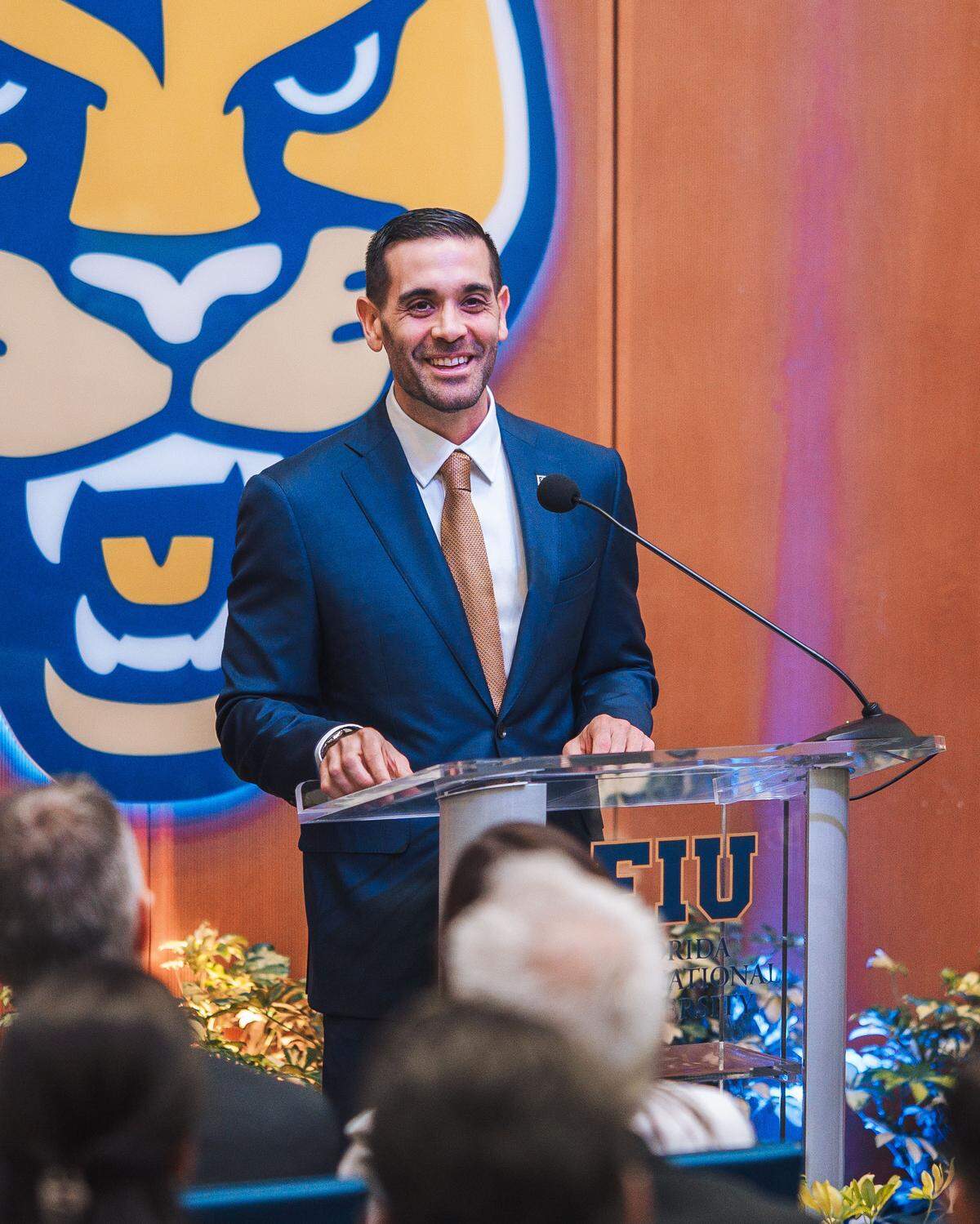 Former Daytona State College coach Joey Cantens is introduced as FIU’s new men’s basketball coach.