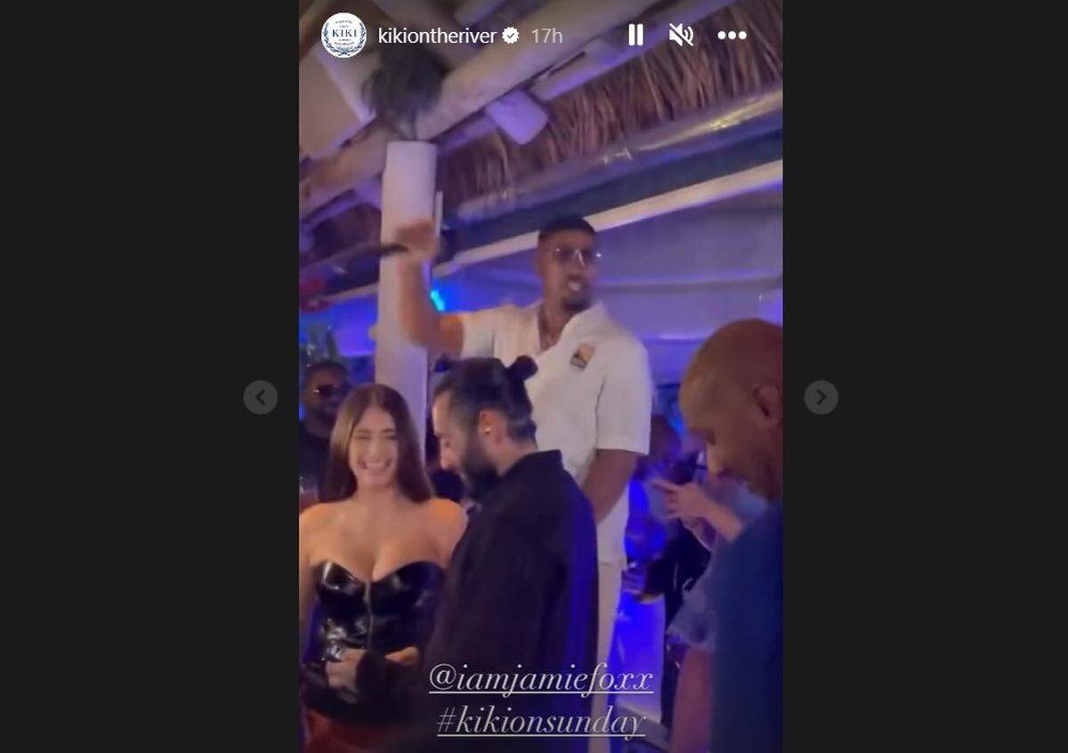 Jamie Foxx celebrates New Year’s Eve at Kiki on the River/Kiki on the River Instagram stories