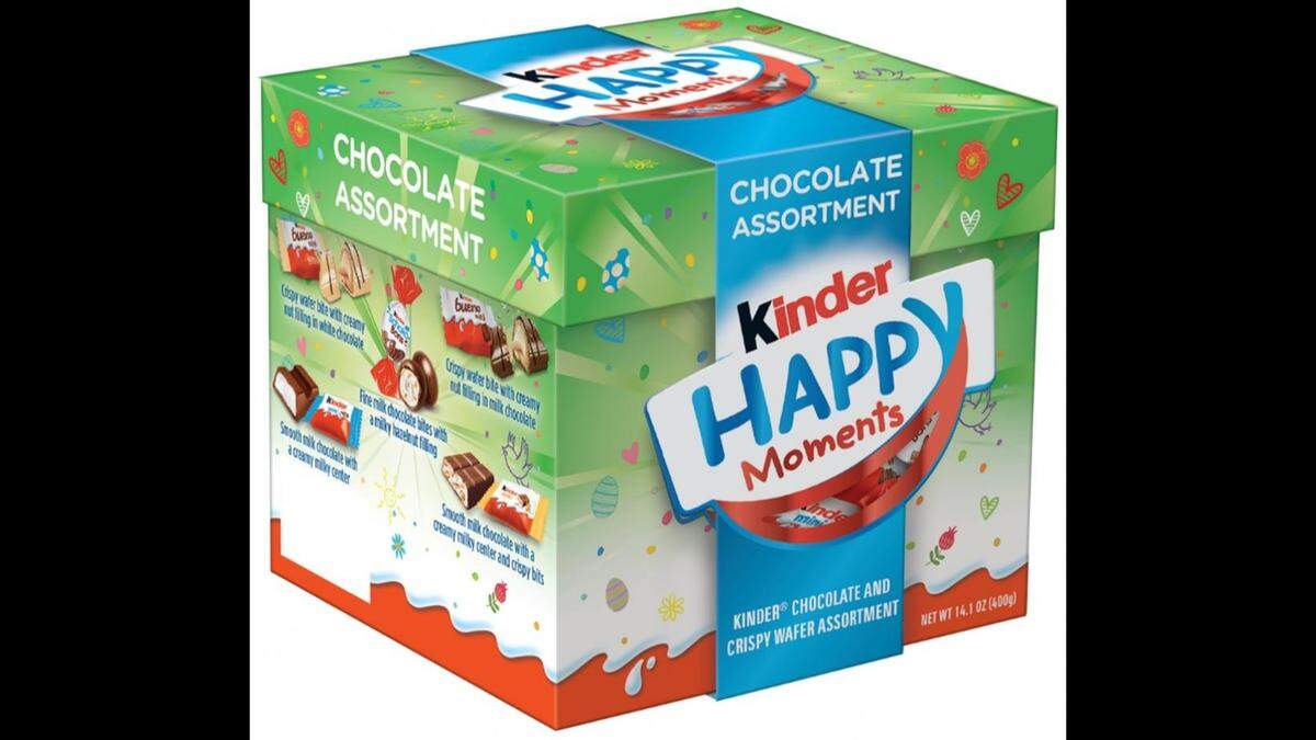 Caja surtida de chocolates Kinder Happy Moments.