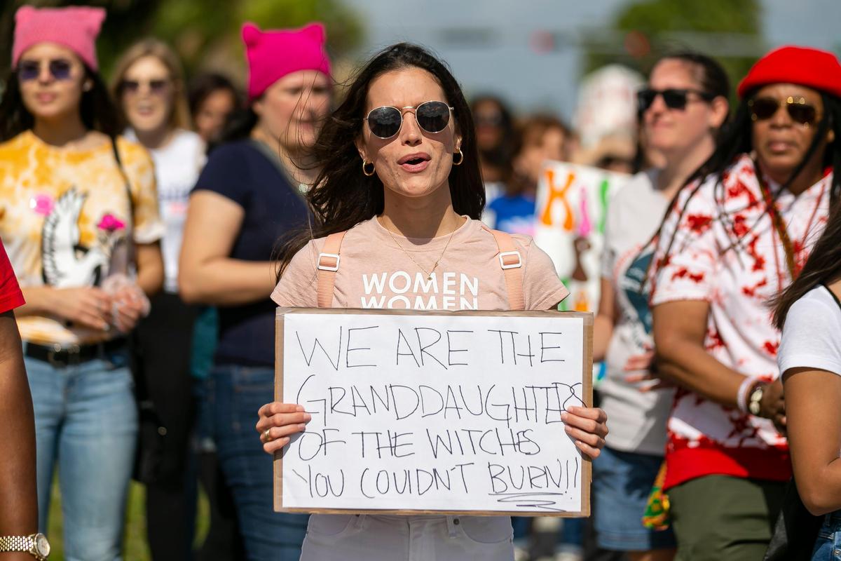 Brittany Priore, 28, from Ft. Lauderdale, participates in the fourth annual Women’s March and Rally at the Betty T. Ferguson Recreational Complex in Miami Gardens on Saturday, January 18, 2020.